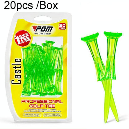 20-pack Golf Ball Tees - Durable 8-point Crown Tip for Competition - Anti-hitting - Green