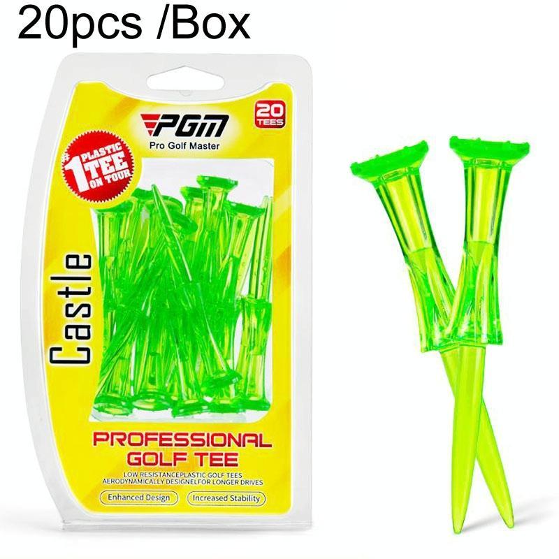 20-pack Golf Ball Tees - Durable 8-point Crown Tip for Competition - Anti-hitting - Green