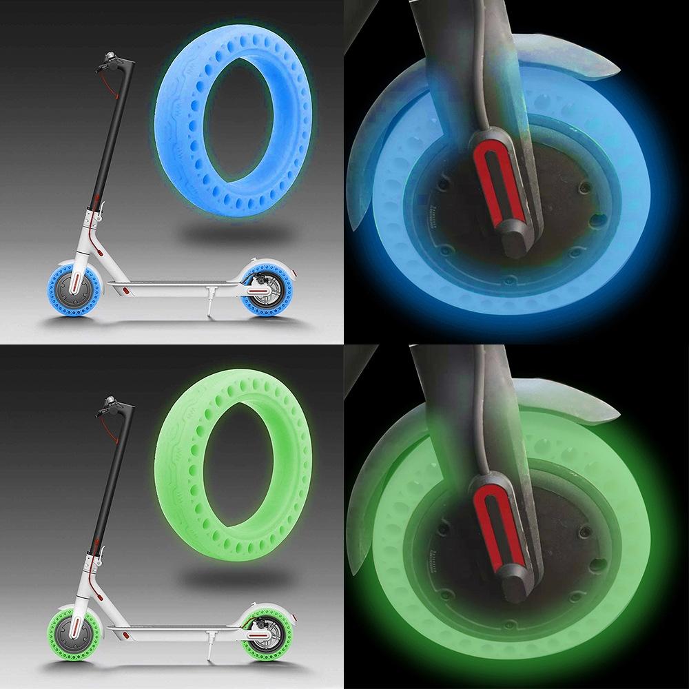 8.5 Inch Shock-absorbing Honeycomb Solid Tire for Xiaomi Mijia M365 - Fluorescent Pattern - Fluorescent Blue