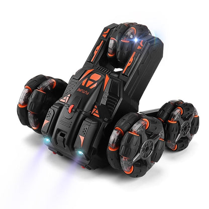 360-degree Swing Arm Rc Car with 5 Wheels - Multifunctional 2.4g - Grey