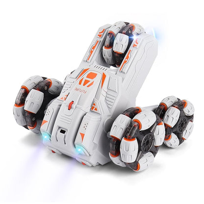 360-degree Swing Arm Rc Car with 5 Wheels - Multifunctional 2.4g - Grey