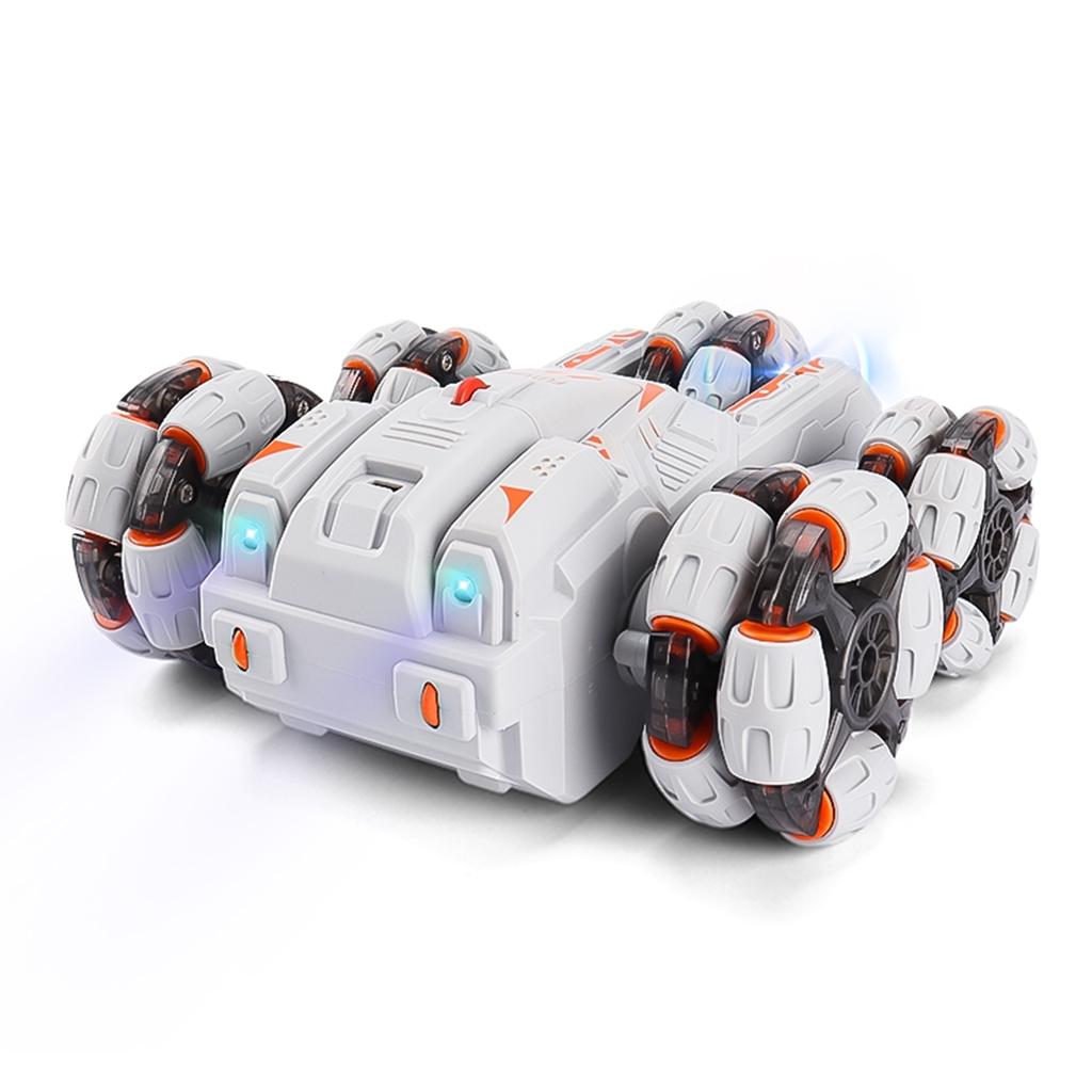 360-degree Swing Arm Rc Car with 5 Wheels - Multifunctional 2.4g - Grey