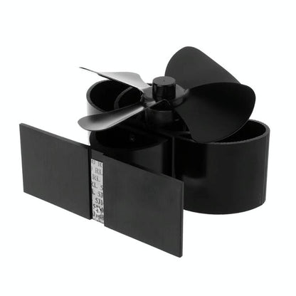 High Temperature 4-blade Heat Powered Stove Fan for Fireplaces - Black
