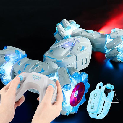 2.4g Dual Rc Torsion Stunt Car with Remote Control - Blue