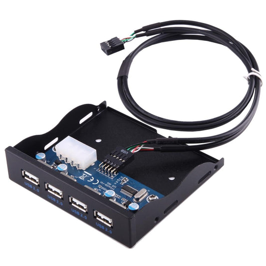4-Port Usb 2.0 Hub For 3.5 Floppy Bay Black