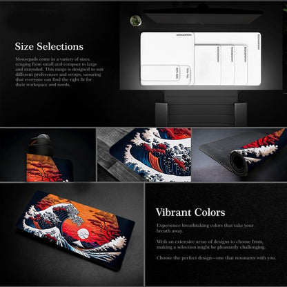 Non Slip Gaming Mouse Pad Big Wave Design - No.2 - 300X800X3Mm