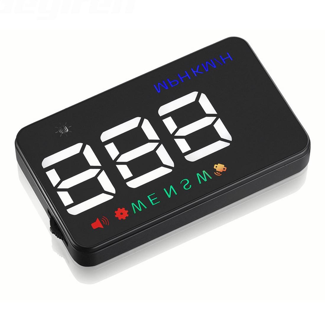 3.5 Inch Car Hud With Gps 2 Display Modes Light Sensors Speed & Compass Speed Alarm - Black
