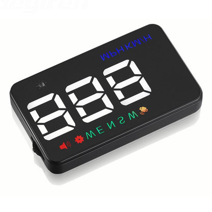 3.5 Inch Car Hud With Gps 2 Display Modes Light Sensors Speed & Compass Speed Alarm - Black
