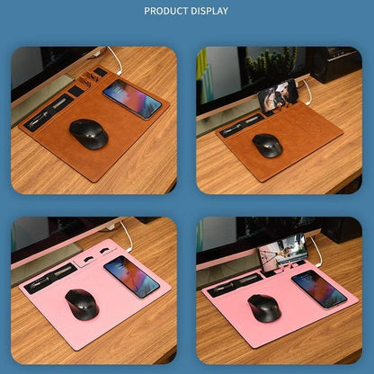 Jj 82401 Mouse Pad With Phone Charging & Holder - Grey