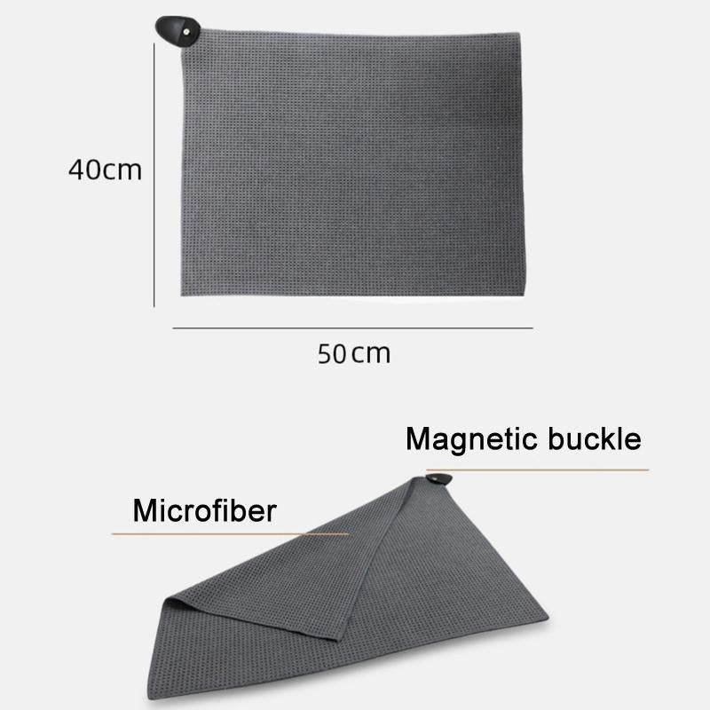 Microfiber Waffle Golf Towel Magnetic For Easy Cleaning - White