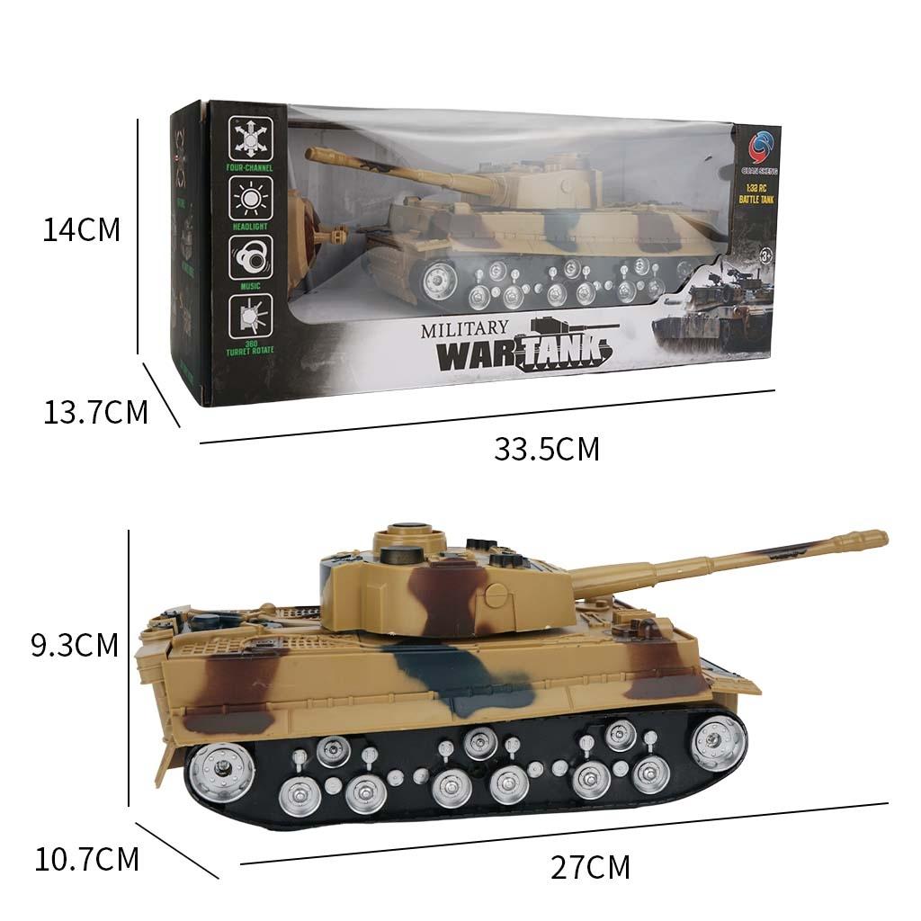 1 32 Four-way Rc Tank with Remote Control - Yellow