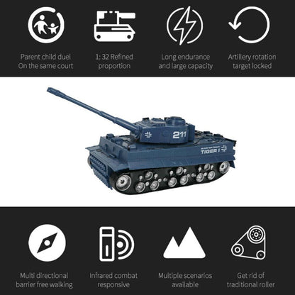 1 32 Four-way Rc Tank with Remote Control - Yellow