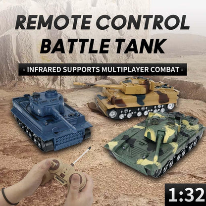 1 32 Four-way Rc Tank with Remote Control - Yellow