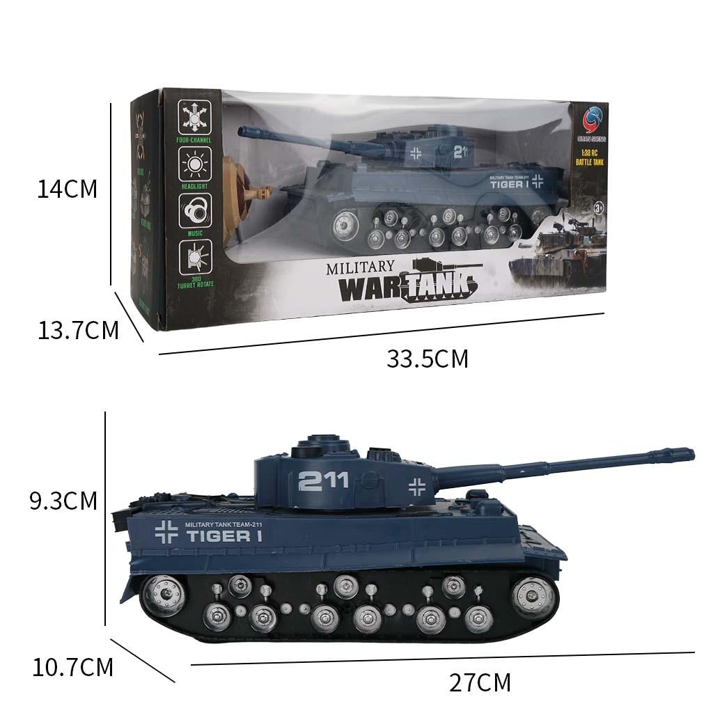 1 32 Four-way Rc Tank with Remote Control - Yellow