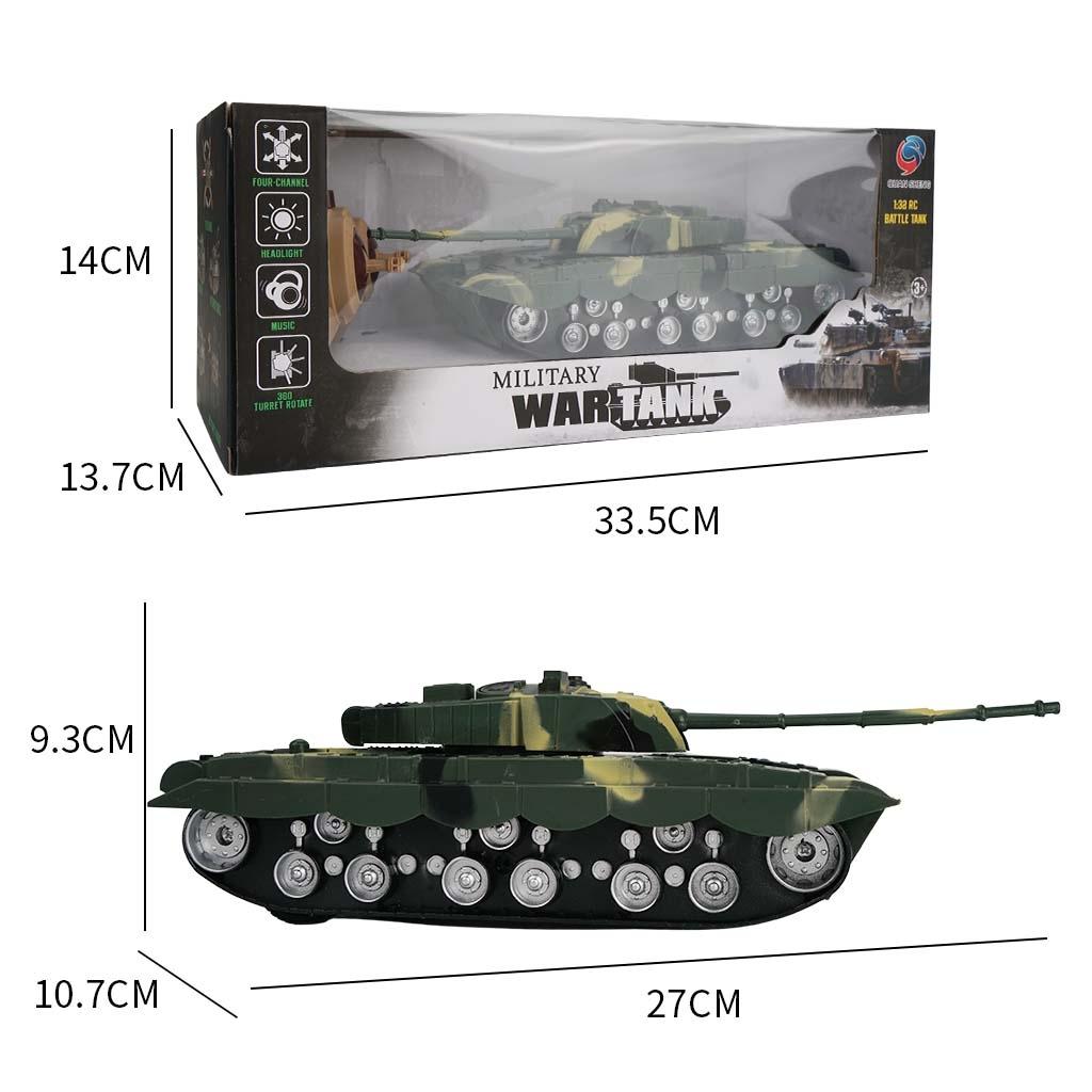 1 32 Four-way Rc Tank with Remote Control - Yellow