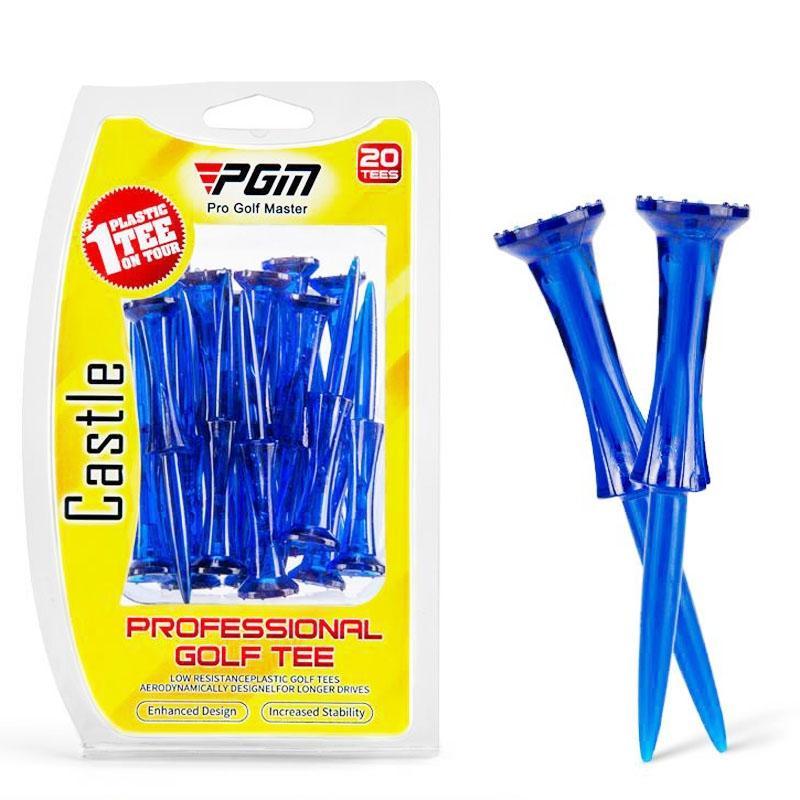 20-pack Golf Ball Tees - Durable 8-point Crown Tip for Competition - Anti-hitting - Blue