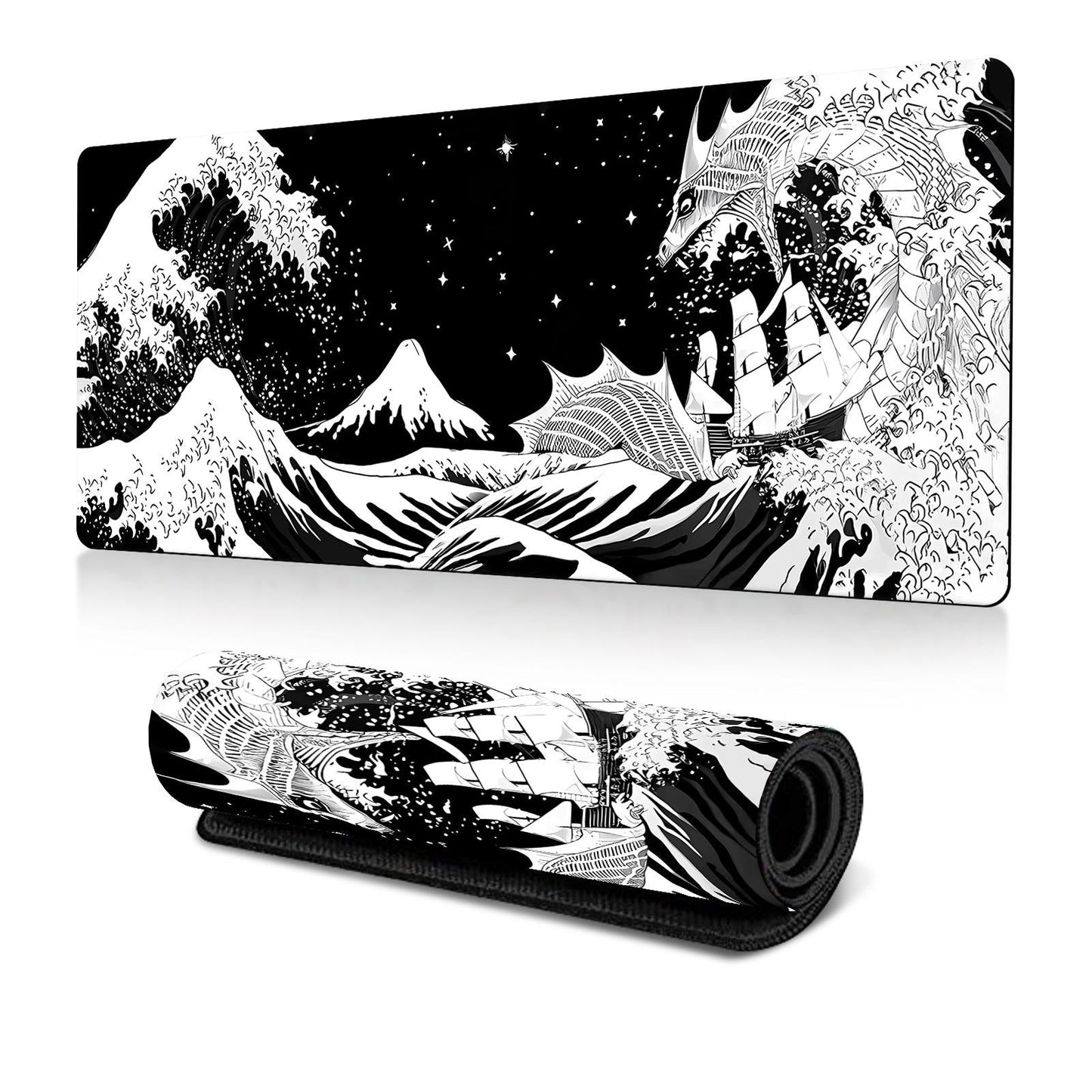 Non Slip Gaming Mouse Pad Big Wave Design - No.4 - 300X800X2Mm