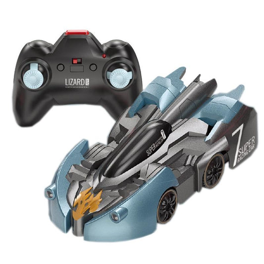 Electric Remote Control Wall Climbing Car for Kids - Mini Toy - Blue Lightning Handle Rc Edition