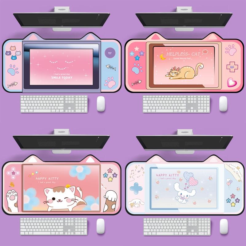 Adorable Cat Ear Desk Pad For Keyboard & Mouse - 4