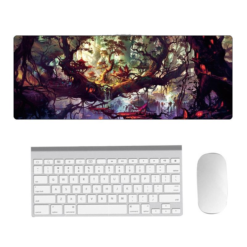 Fantasy Pattern Mouse Pad 300 X 800 X 2Mm Hand Painted - 4 Tree Scenery