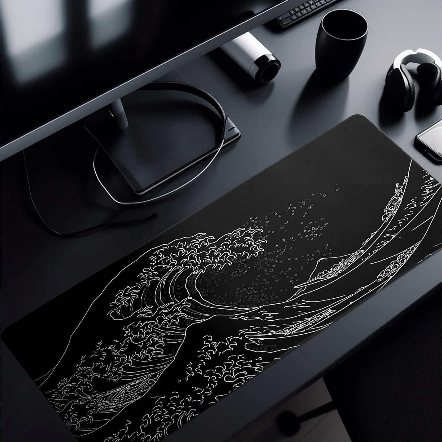 Non Slip Gaming Mouse Pad Big Wave Design - No.14 - 400X900X2Mm