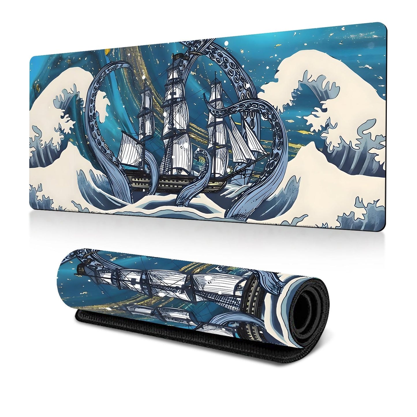 Non Slip Gaming Mouse Pad Big Wave Design - No.14 - 400X900X3Mm