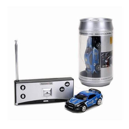 Mini Rc Car with Remote Control - Coke can Design - Blue