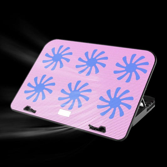 Silent Six-fan Cooling Holder for Notebook Computers - Charm Powder