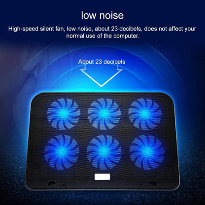 Silent Six-fan Cooling Holder for Notebook Computers - Charm Powder