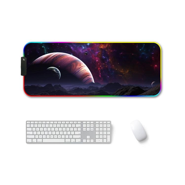 Rubber Thermal Transfer Rgb Luminous Non-Slip Mouse Pad - Colourful Lion