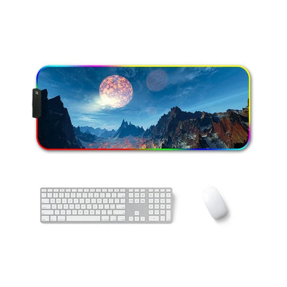 Rubber Thermal Transfer Rgb Luminous Non-Slip Mouse Pad - Colourful Lion