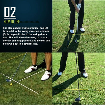 2-pack Golf Alignment Sticks for Accurate Ball Direction - Red Fiberglass - Yellow No Package