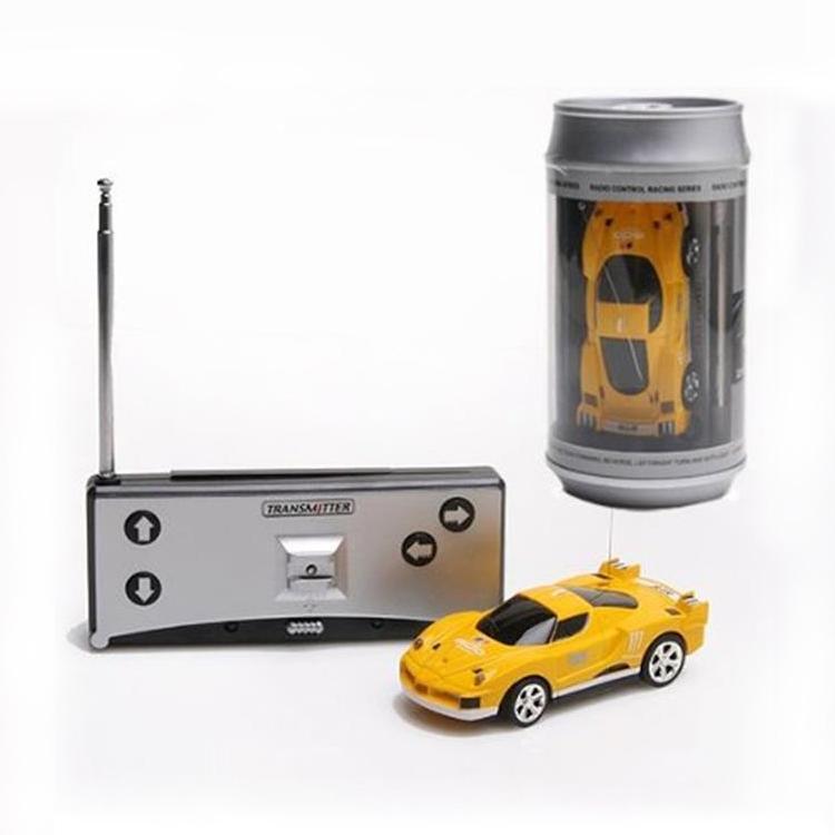 Mini Rc Car with Remote Control - Coke can Design - Yellow