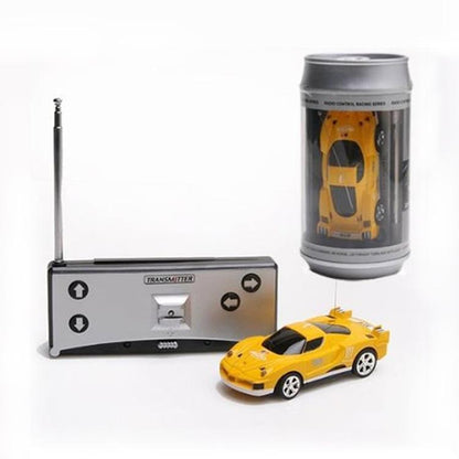 Mini Rc Car with Remote Control - Coke can Design - Yellow