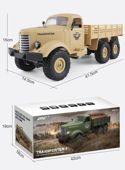 Mini 2.4ghz Rc 6wd Tracked Military Truck - Army Green