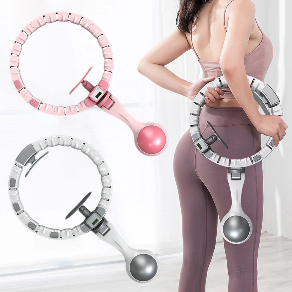 Vibe Geeks 360 Degree Smart Infinity Intelligent Hula Hoop - Gray 1 Adjustable Suction