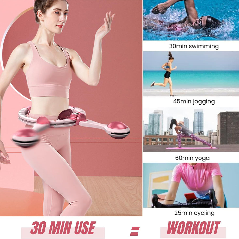 Vibe Geeks 360 Degree Smart Infinity Intelligent Hula Hoop - Gray 2  Adjustable Suction