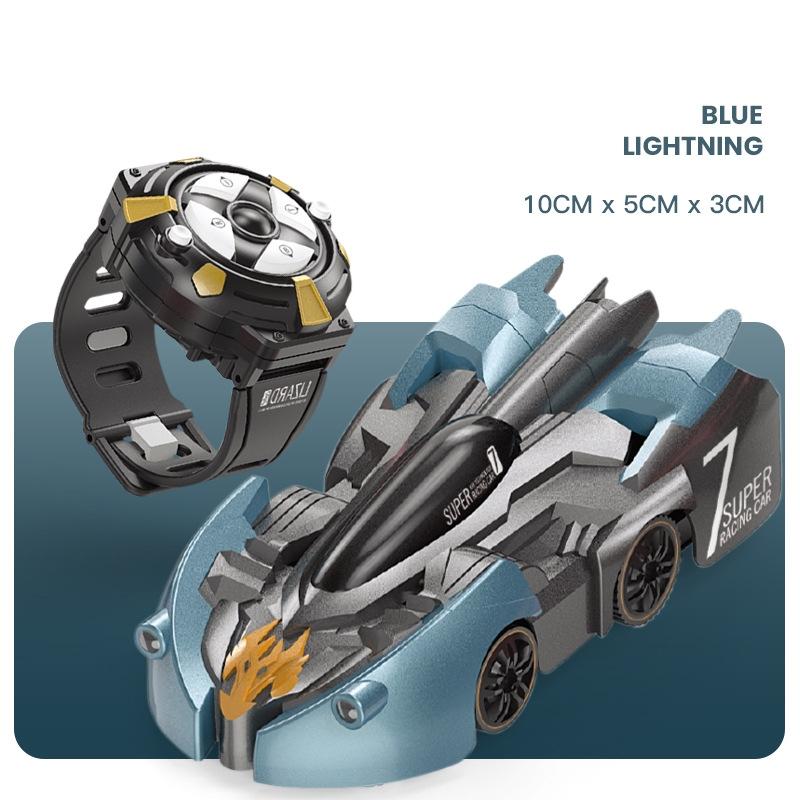 Electric Remote Control Wall Climbing Car for Kids - Mini Toy - Blue Lightning Watch Rc Edition