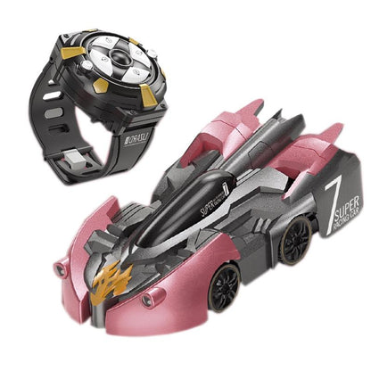 Electric Remote Control Wall Climbing Car for Kids - Mini Toy - Blue Lightning Watch Rc Edition