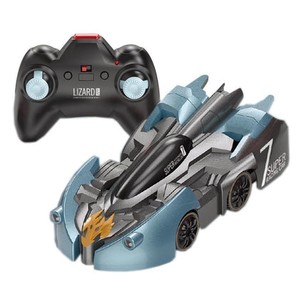 Electric Remote Control Wall Climbing Car for Kids - Mini Toy - Blue Lightning Watch Rc Edition