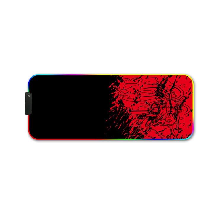 Rubber Thermal Transfer Rgb Luminous Non-Slip Mouse Pad - Red Fox