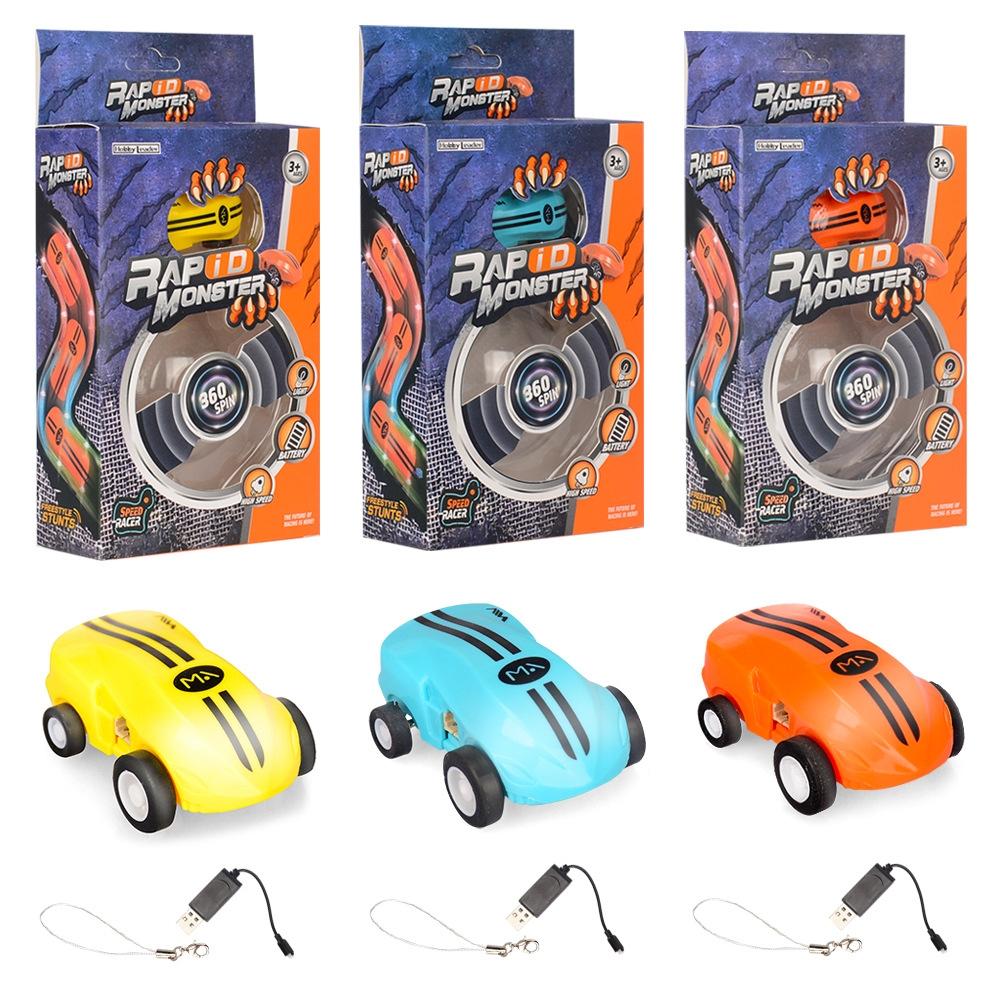 360 Degree Rotary Mini Laser Pocket Car Racing Toy - Blue