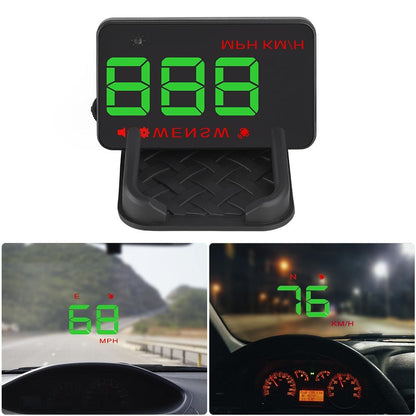 3.5 Inch Car Hud With Gps 2 Display Modes Light Sensors Speed & Compass Speed Alarm - Green Light