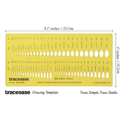 Designer Marquise and Baguette Diamond Gemstone Guide Jewellery Templates Drafting Tools Jewellery Designing Stencils