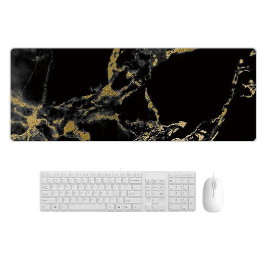 Sturdy Marbled Rubber Mouse Pad - Black Gold Marble