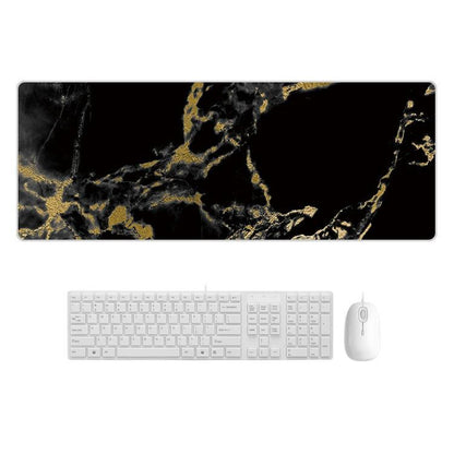 Sturdy Marbled Rubber Mouse Pad - Black Gold Marble