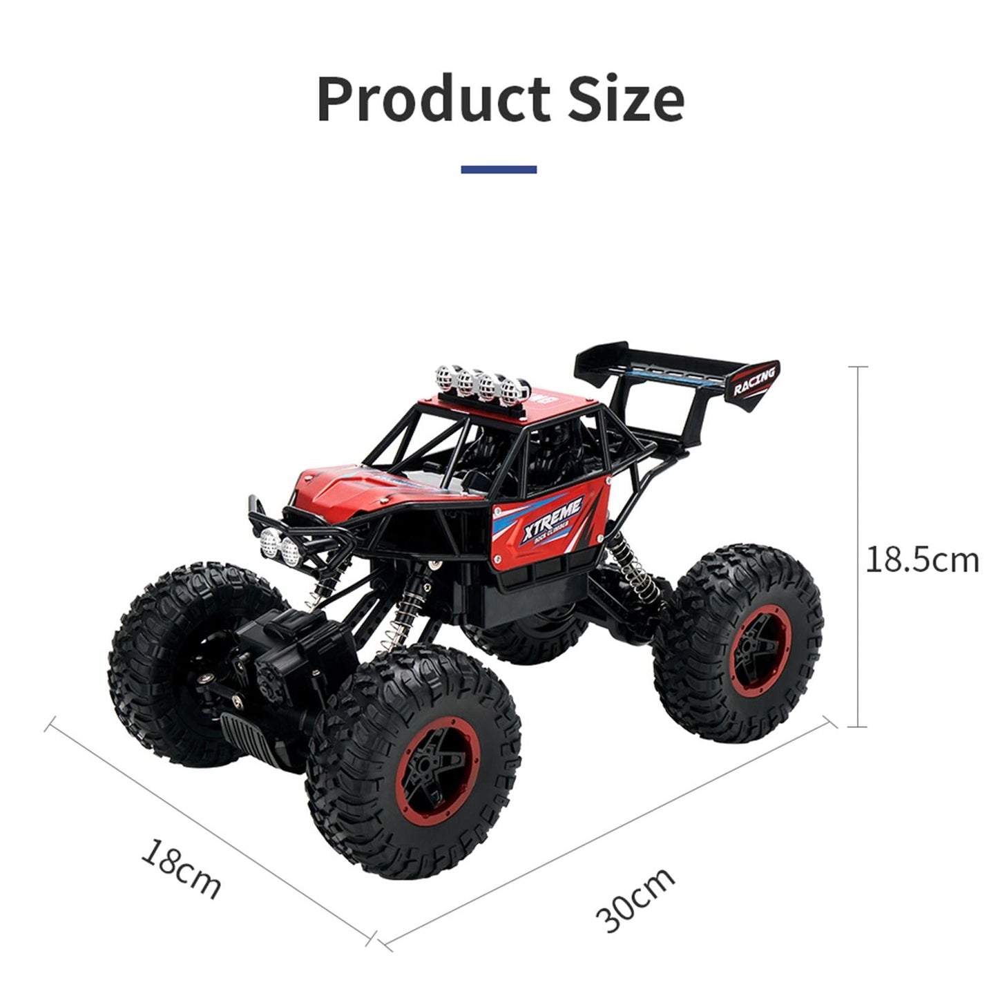 Alloy Climbing Car - 1 14 4wd Remote Control - Red