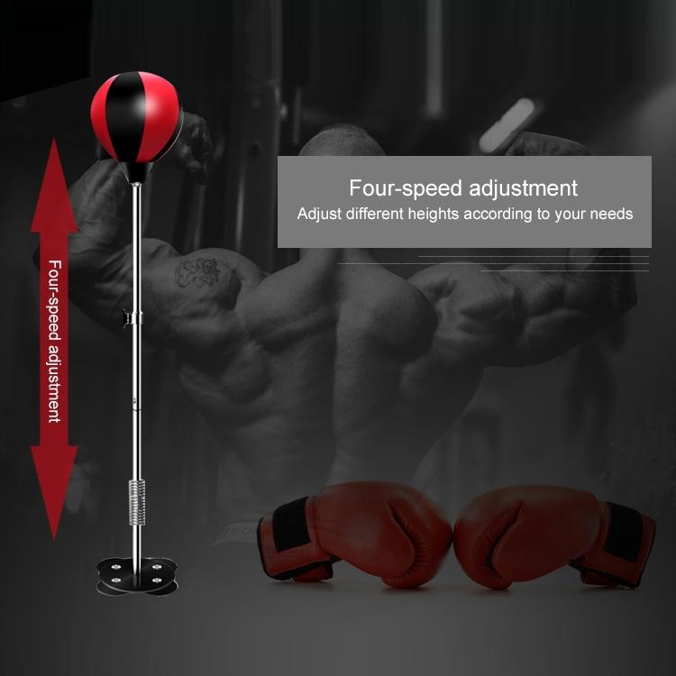 Adjustable Vertical Leather Speed Ball With Suction Cup And Gloves - Red