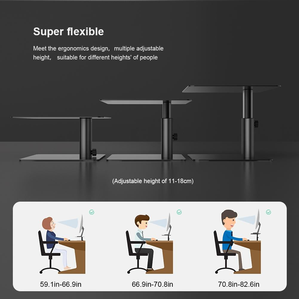 Black Adjustable Desk Stand for Laptop and Monitor - Eda0011511S