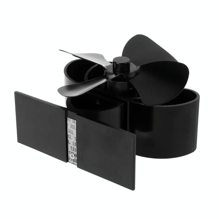 High Temperature 4-blade Heat Powered Stove Fan for Fireplaces - Silver